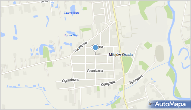 Milejów-Osada, Aleje Niepodległości, mapa Milejów-Osada