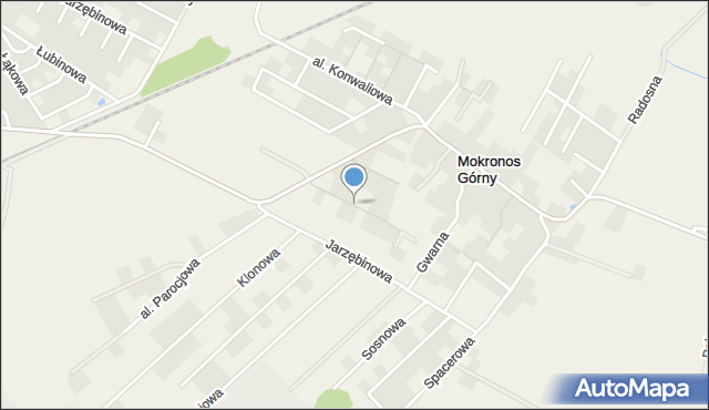 Mokronos Górny, Aleja Jodłowa, mapa Mokronos Górny