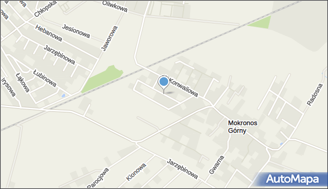 Mokronos Górny, Aleja Maków, mapa Mokronos Górny