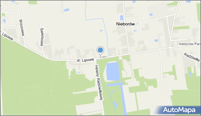 Nieborów powiat łowicki, Aleja Lipowa, mapa Nieborów powiat łowicki