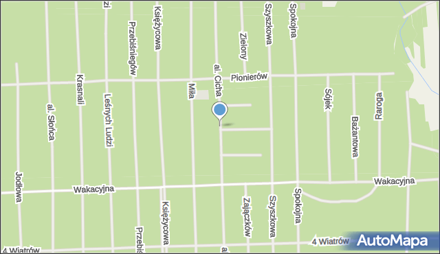 Osiedle Wilga, Aleja Cicha, mapa Osiedle Wilga