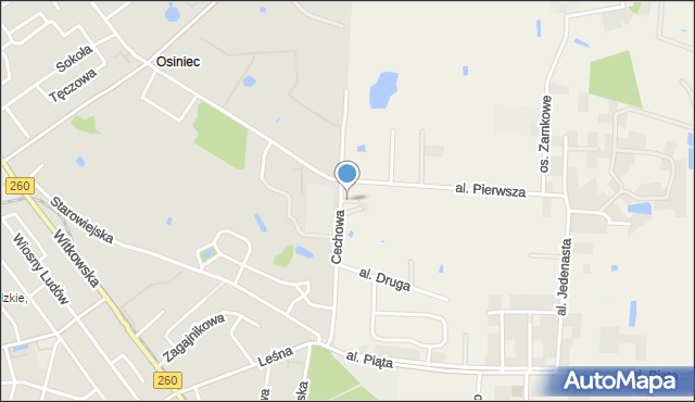 Osiniec gmina Gniezno, Aleja Czternasta, mapa Osiniec gmina Gniezno