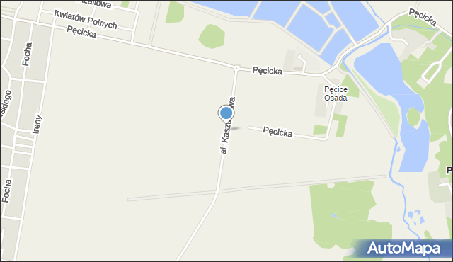 Pęcice, Aleja Kasztanowa, mapa Pęcice