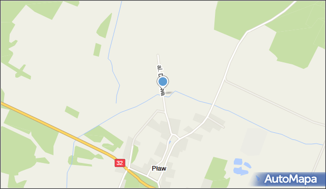 Pław, Aleja Dębowa, mapa Pław