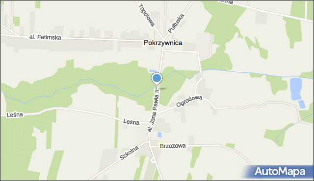 Pokrzywnica powiat pułtuski, Aleja Jana Pawła II, mapa Pokrzywnica powiat pułtuski