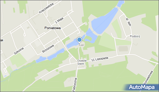 Poniatowa powiat opolski, Aleja Spacerowa, mapa Poniatowa powiat opolski