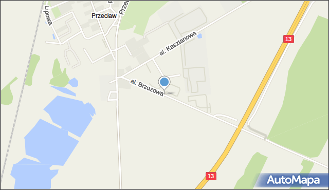 Przecław gmina Kołbaskowo, Aleja Brzozowa, mapa Przecław gmina Kołbaskowo