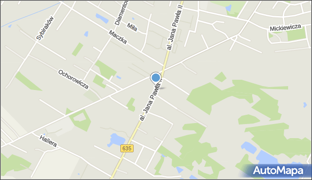 Radzymin powiat wołomiński, Aleja Jana Pawła II, mapa Radzymin powiat wołomiński