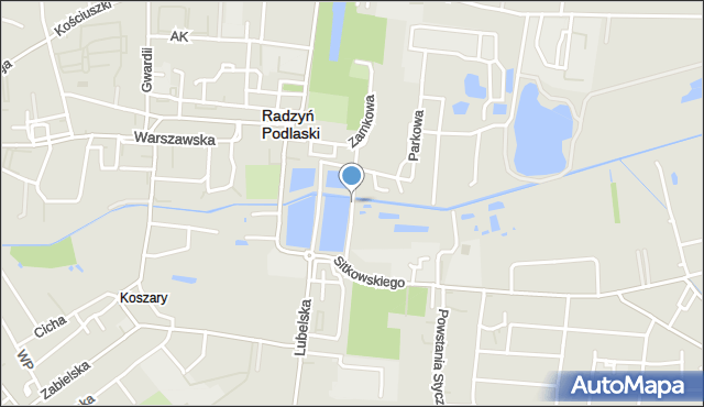 Radzyń Podlaski, Aleja Kasztanowa, mapa Radzyń Podlaski