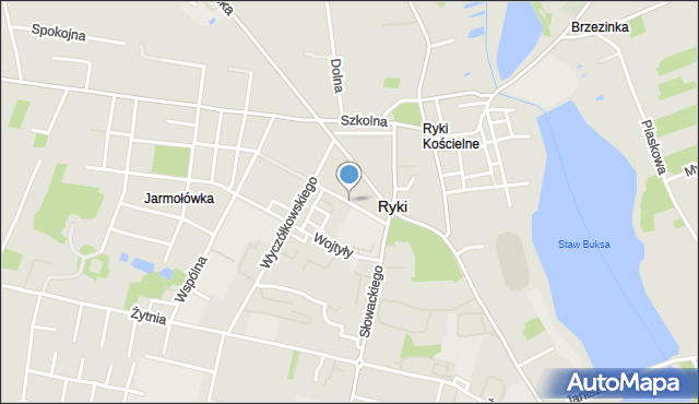 Ryki, Aleja Spacerowa, mapa Ryki