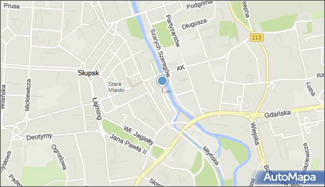 Słupsk, Aleja Nullo Francesco, mapa Słupska