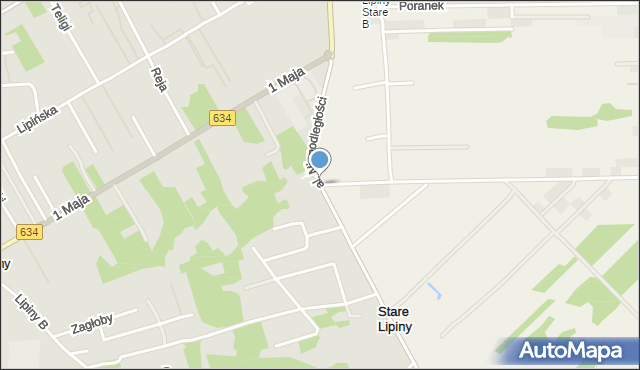 Stare Lipiny, Aleja Niepodległości, mapa Stare Lipiny