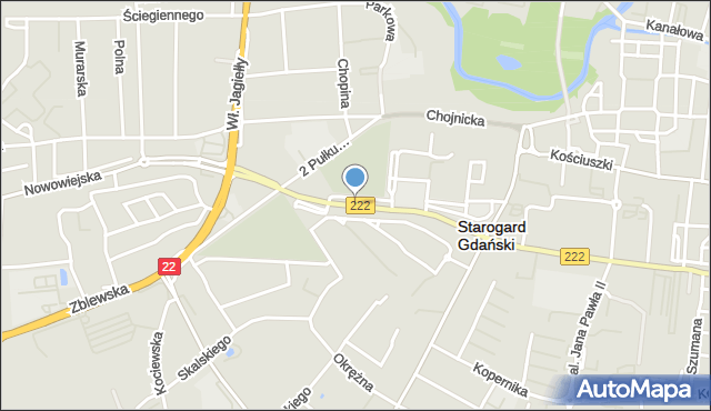 Starogard Gdański, Aleja Niepodległości, mapa Starogard Gdański