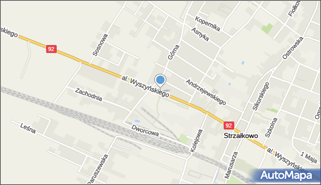 Strzałkowo powiat słupecki, Aleja Wyszyńskiego Stefana, ks. prym. kard., mapa Strzałkowo powiat słupecki