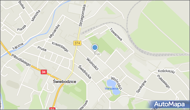 Świebodzice, Aleje Lipowe, mapa Świebodzice