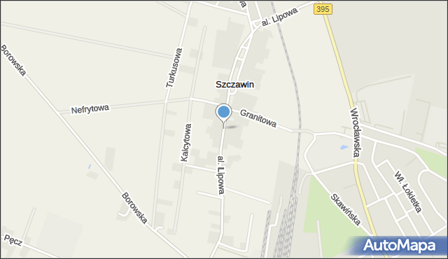 Szczawin gmina Strzelin, Aleja Lipowa, mapa Szczawin gmina Strzelin