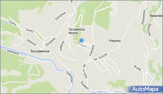 Szczawnica, Aleja 1 Maja, mapa Szczawnica