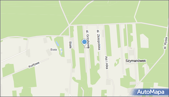 Szymanówek, Aleja Agatowa, mapa Szymanówek