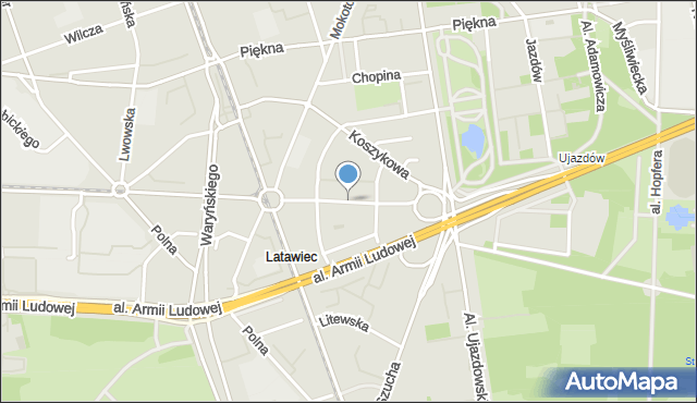 Warszawa, Aleja Wyzwolenia, mapa Warszawy