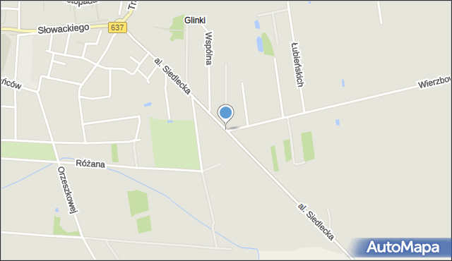 Węgrów, Aleja Siedlecka, mapa Węgrów