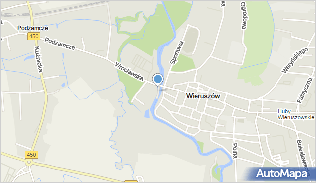 Wieruszów, Aleja Turystyczna, mapa Wieruszów