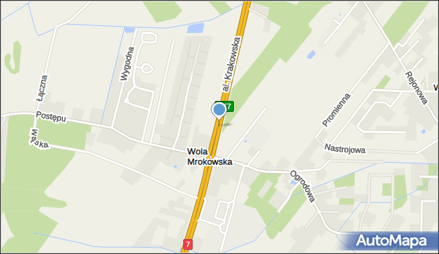 Wola Mrokowska, Aleja Krakowska, mapa Wola Mrokowska