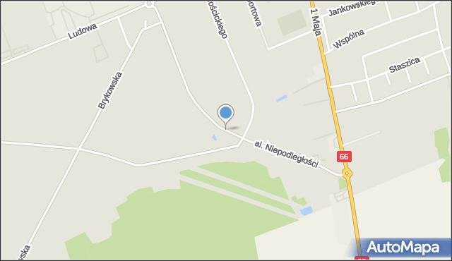 Wysokie Mazowieckie, Aleja Niepodległości, mapa Wysokie Mazowieckie