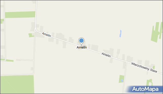 Amelin gmina Siemień, Amelin, mapa Amelin gmina Siemień