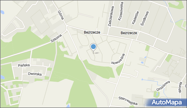 Bezrzecze, Ametystowa, mapa Bezrzecze