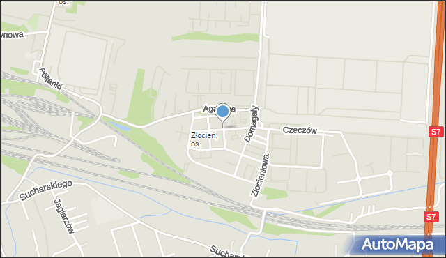 Kraków, Ametystowa, mapa Krakowa