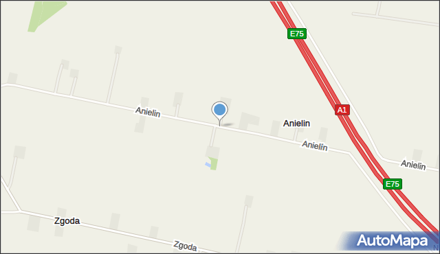Anielin gmina Łanięta, Anielin, mapa Anielin gmina Łanięta
