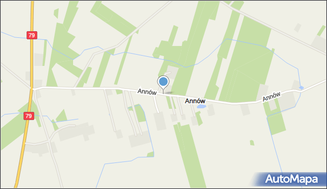 Annów gmina Policzna, Annów, mapa Annów gmina Policzna