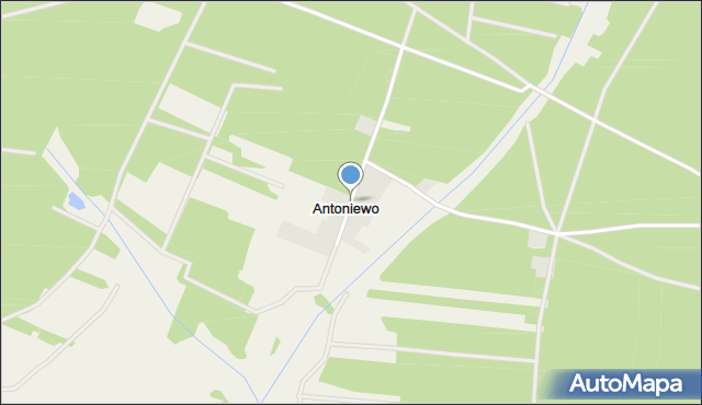 Antoniewo gmina Ostrów Mazowiecka, Antoniewo, mapa Antoniewo gmina Ostrów Mazowiecka