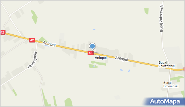 Antopol gmina Kodrąb, Antopol, mapa Antopol gmina Kodrąb