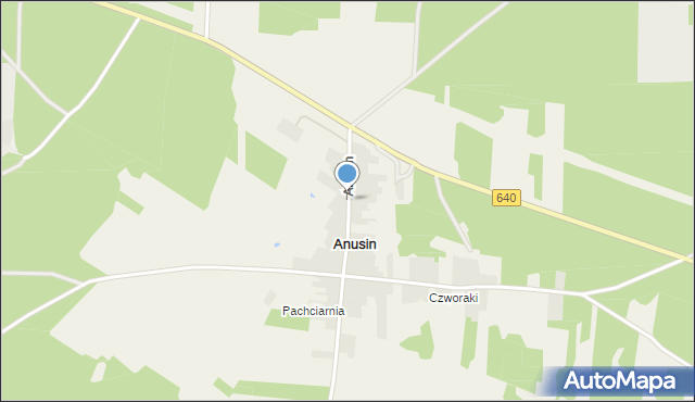 Anusin gmina Siemiatycze, Anusin, mapa Anusin gmina Siemiatycze