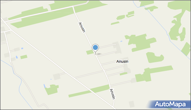 Anusin gmina Zadzim, Anusin, mapa Anusin gmina Zadzim