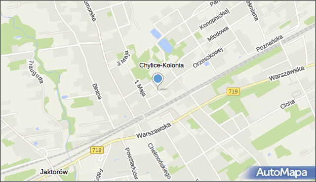 Chylice-Kolonia, Andersena Jana Christiana, mapa Chylice-Kolonia