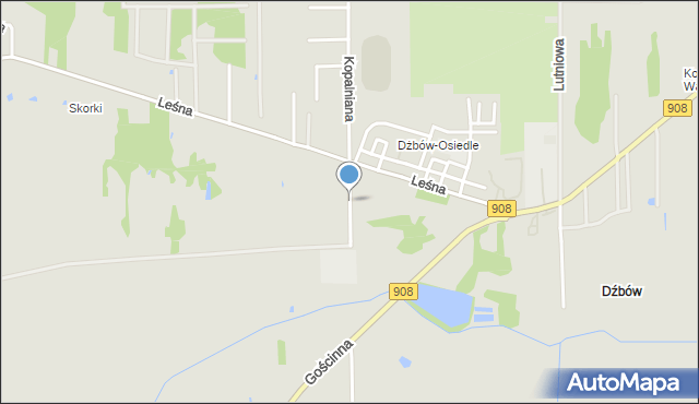 Częstochowa, Anyżkowa, mapa Częstochowy