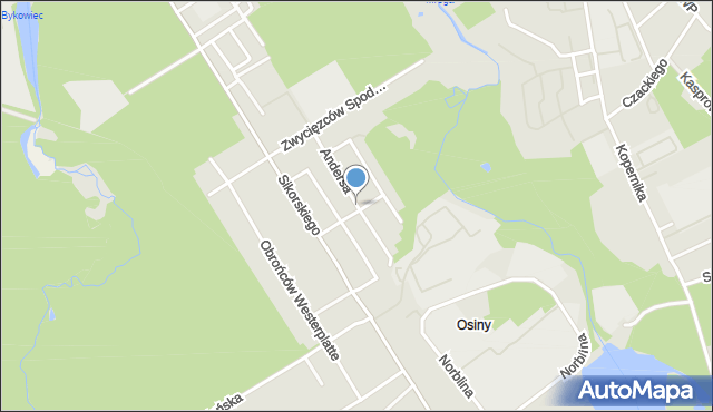 Głowno, Andersa Władysława, gen., mapa Głowno