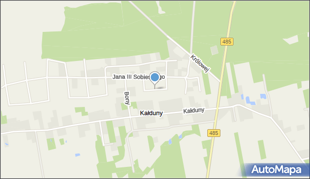 Kałduny gmina Bełchatów, Anny Jagiellonki, mapa Kałduny gmina Bełchatów