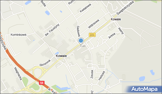 Kowale gmina Kolbudy, Andromedy, mapa Kowale gmina Kolbudy