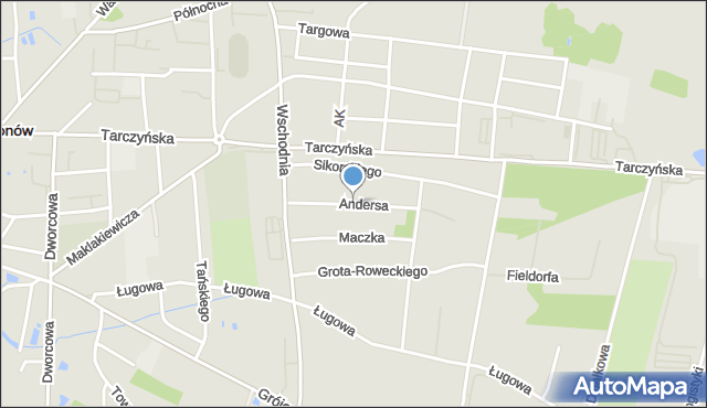 Mszczonów, Andersa Władysława, gen., mapa Mszczonów
