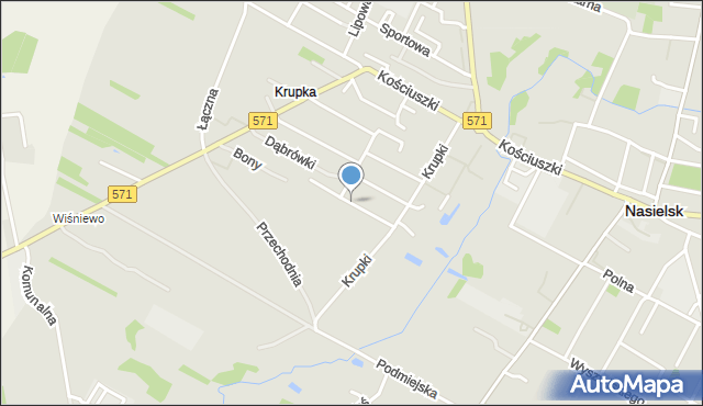 Nasielsk, Anny Jagiellonki, mapa Nasielsk