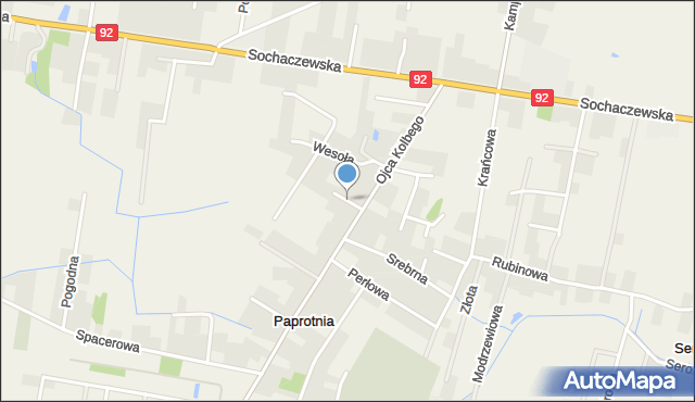 Paprotnia gmina Teresin, Andersa Władysława, gen., mapa Paprotnia gmina Teresin