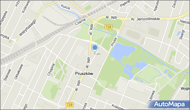 Pruszków, Anielin, mapa Pruszków