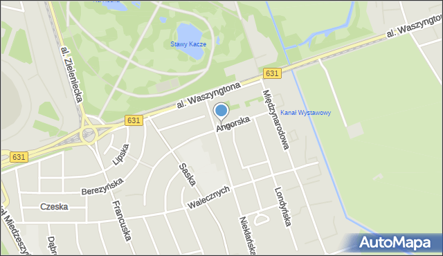 Warszawa, Angorska, mapa Warszawy