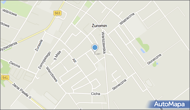 Żuromin, Andersa Władysława, gen., mapa Żuromin