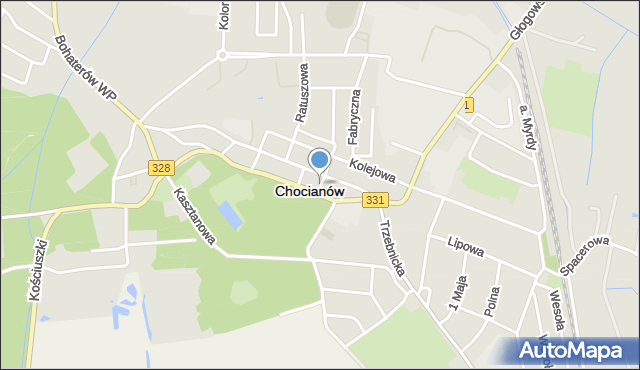 Chocianów, Apteczna, mapa Chocianów