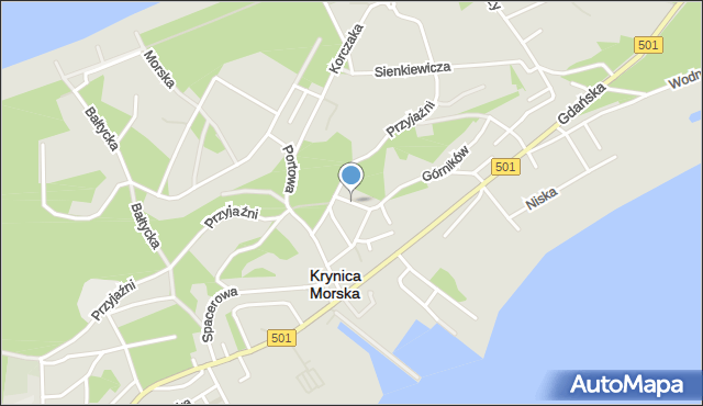 Krynica Morska, Aptekarzy, mapa Krynica Morska