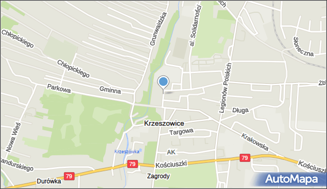 Krzeszowice, Apteczna, mapa Krzeszowice